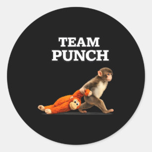 Baby monkey punch meme team punch 2026 classic round sticker