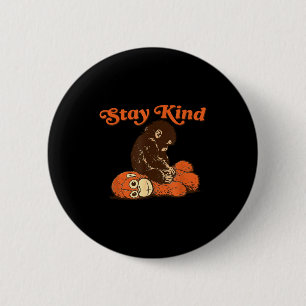 Baby monkey punch stay kind plush toy cute trendy 6 cm round badge
