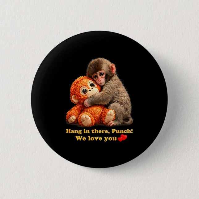 Baby monkey punch team punch  6 cm round badge (Front)