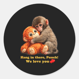 Baby monkey punch team punch classic round sticker