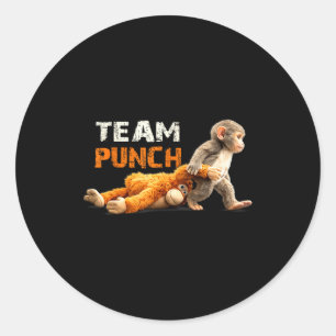 Baby monkey punch team punch cute animal lover classic round sticker