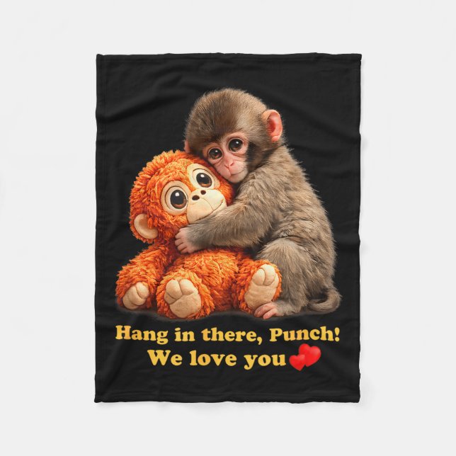 Baby monkey punch team punch  fleece blanket (Front)
