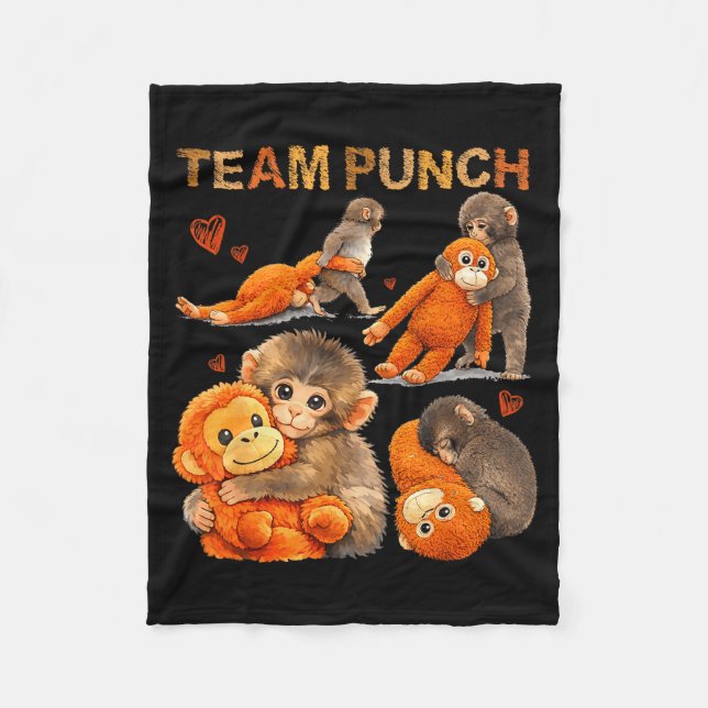 Baby monkey punch team punch  fleece blanket (Front)