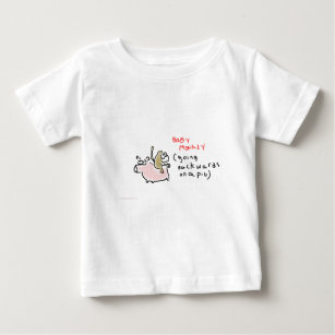 Baby Monkey (riding backwards on a pig) Baby T-Shirt