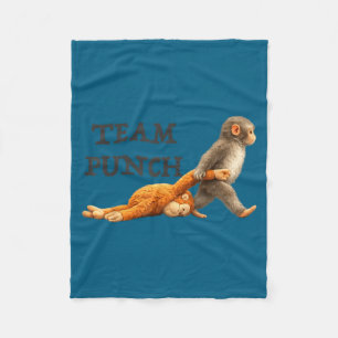 Baby monkey team punch funny monkey meme fleece blanket