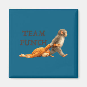 Baby monkey team punch funny monkey meme magnet