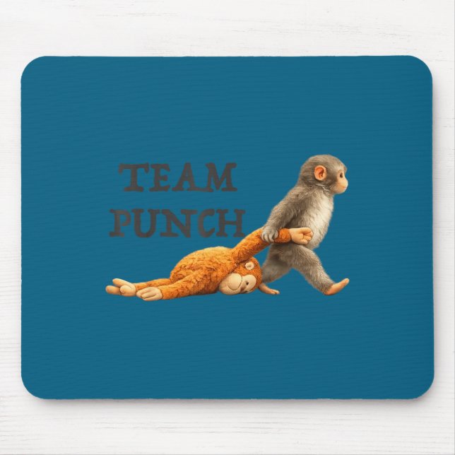 Baby monkey team punch funny monkey meme  mouse pad (Front)