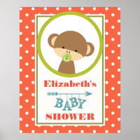 Baby Monkey with a Pacifier Baby Shower