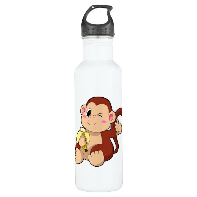 Baby Monkey with Banana 710 Ml Water Bottle (Front)