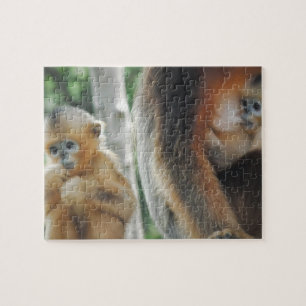 Baby monkey with his mother jigsaw puzzle