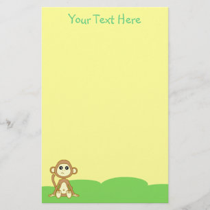 Baby Monkey Yellow Stationery