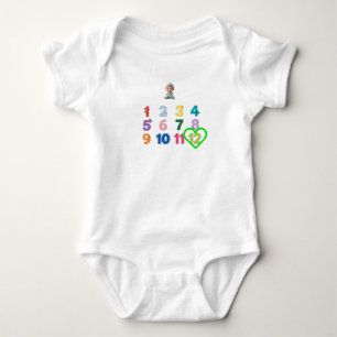 Baby Monthly Milestone Bodysuit 1 to 12 Months Hea