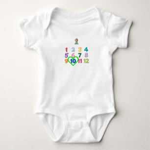 Baby Monthly Milestone Bodysuit 1 to 12 Months Hea