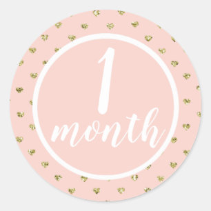 Baby Monthly Milestone Classic Round Sticker