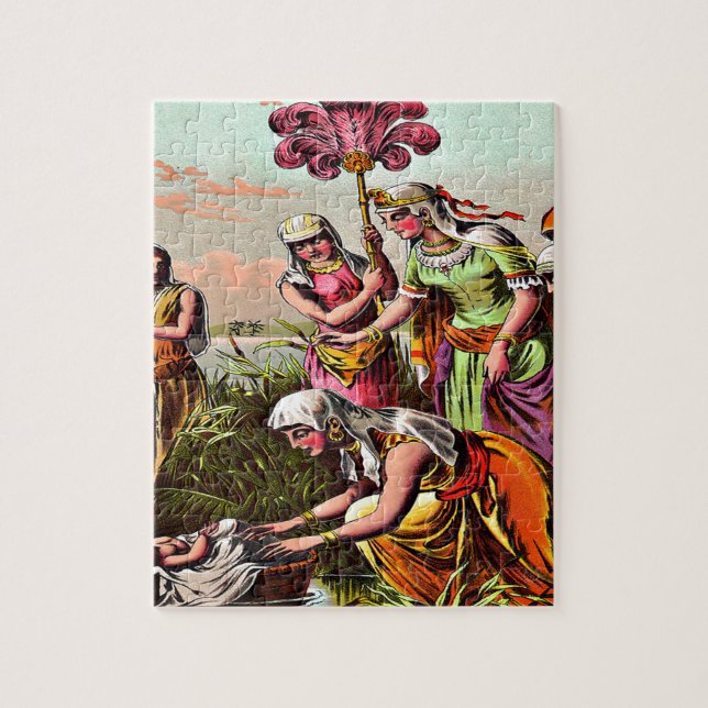 Baby Moses at the river Puzzle Design (Vertical)