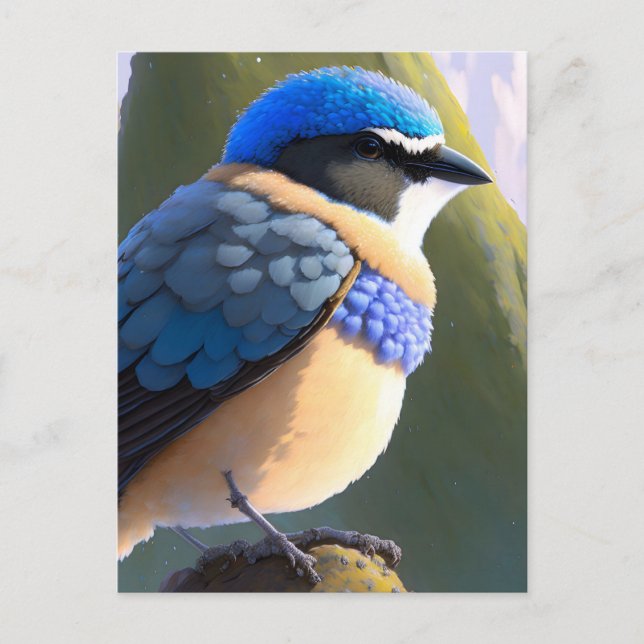 Baby Mountain Bluebird, Postcrossing Postcard (Front)