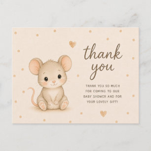 Baby Mouse Baby Shower Thank You Postcard