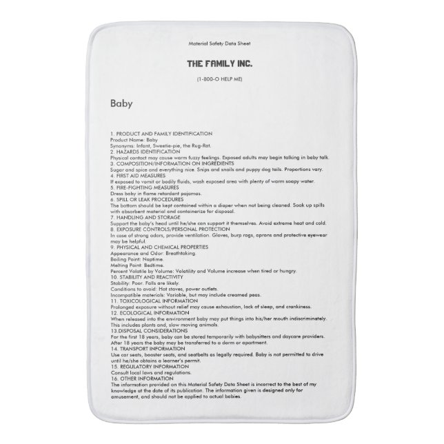 Baby MSDS Bath Mat (Front Vertical)