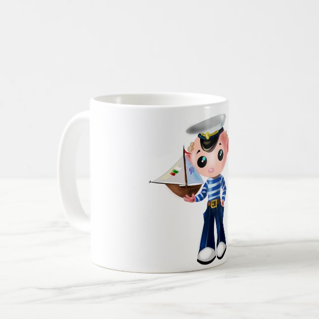 Baby Mug with Little Sailor Boy (Front Left)