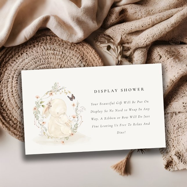 Baby Mum Bunny Floral Display Shower Baby Shower Enclosure Card (Creator Uploaded)