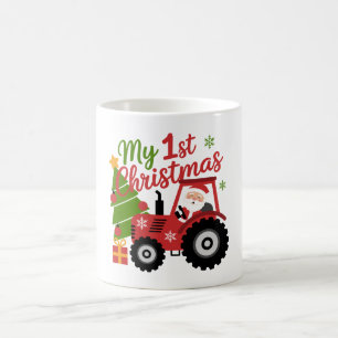 Baby My 1st Christmas Xmas Toddler Santa Tractor Coffee Mug