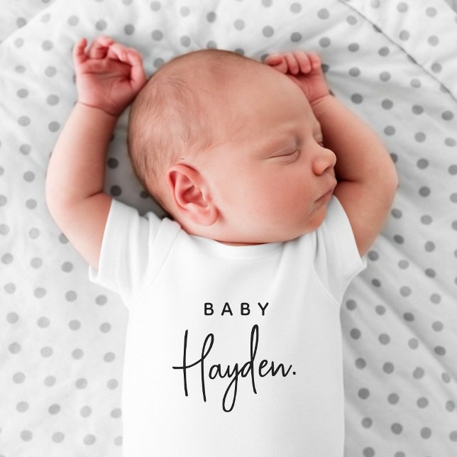 Baby Name Baby Shower Newborn Arrival Gift Baby Bodysuit (Creator Uploaded)