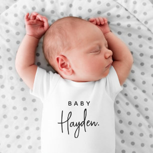 Baby Name Baby Shower Newborn Arrival Gift Bodysuit