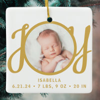 Baby Name Birth Stats Photo Gold Script Keepsake