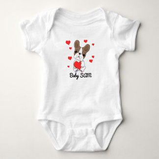 Baby name Dog Heart Baby Bodysuit