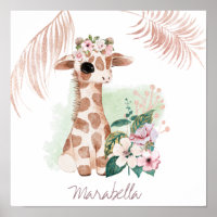 *~* Baby Name Giraffe Rose Gold Girl Jungle Sweet