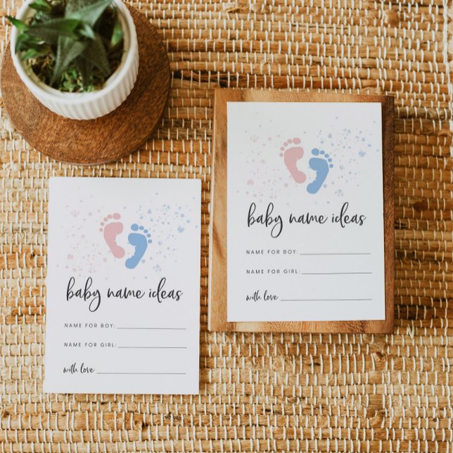 Baby Name Ideas Card For Baby Shower Gender Reveal (Creator Uploaded)