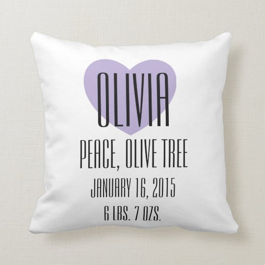Baby Name Meaning Pillow Olivia Zazzle Co Nz