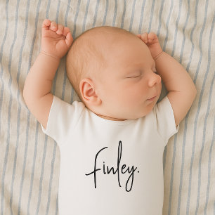 Baby Name Minimalist Script Typography Name Bodysuit