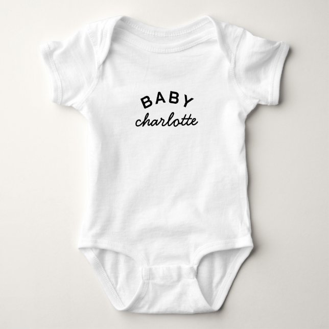 Baby Name Newborn Arrival Personalised Gift Design Bodysuit (Front)