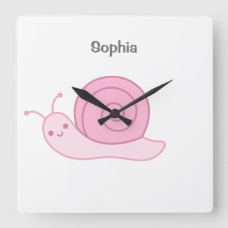 Baby Name personalized, Nursery, kids   Square Wal Wall Clock