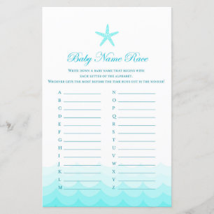 Baby Name Race - Baby Shower Game