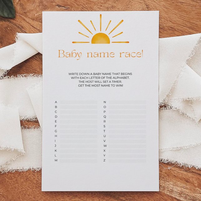 Baby Name Race Baby Shower Game (Creator Uploaded)