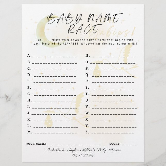 Baby Name Race Game Oh Babies! Twin Storks (Front)