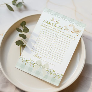 Baby Name Race Goose Sage Baby Shower game