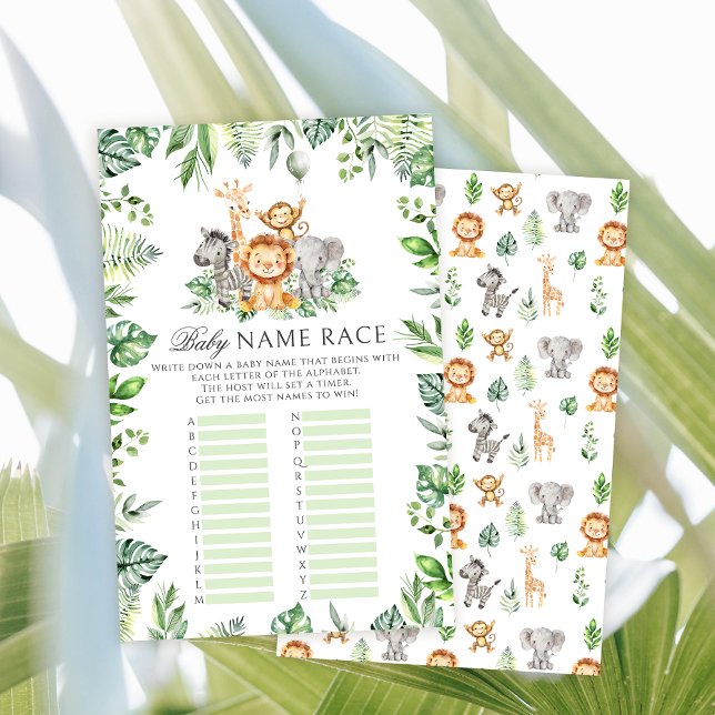 Baby name race Safari Animal baby boy shower games (Creator Uploaded)