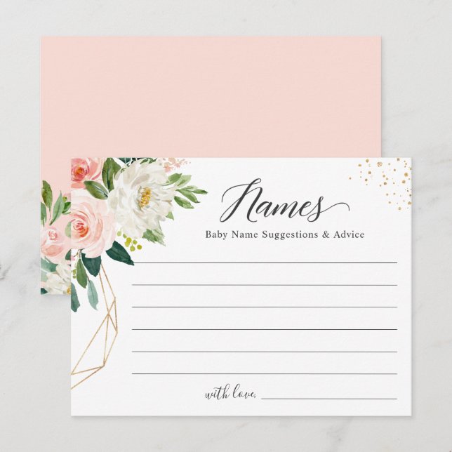 Baby Name Suggestion Advice Baby Shower Game Card (Front/Back)