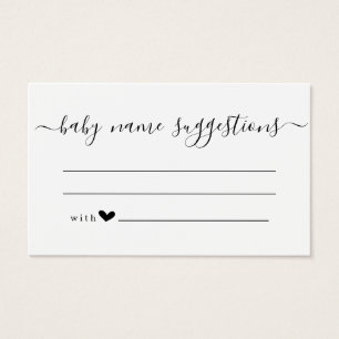 Baby Name Suggestions Card for Baby Shower