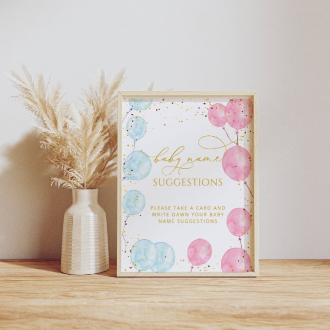 Baby Name Suggestions Gender Reveal Poster (Creator Uploaded)