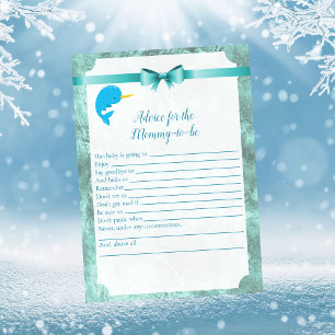 Baby Narwhal Advice For Mummy Baby Shower Game Invitation