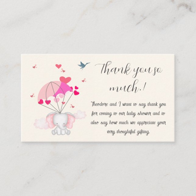 Baby Nelly Baby Shower Thank you Enclosure Card (Front)