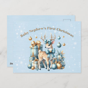 Baby Nephew's First Christmas Holiday Postcard