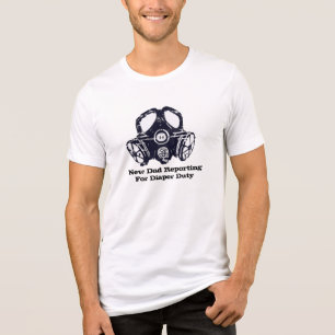 Baby new dad reporting for diaper duty funny Tri-Blend shirt