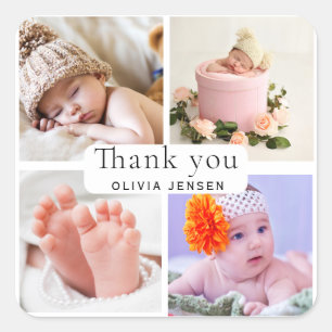 Baby Newborn Photo Thank You Sticker
