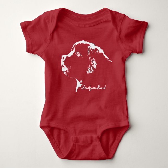 Baby Newfoundland Dog Bodysuit Baby Dog One-piece (Front)