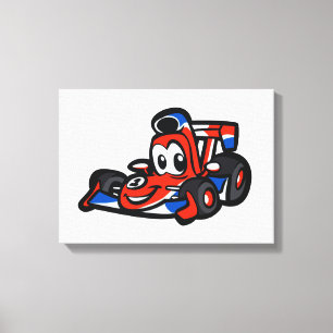 Baby Nice car cartoon  - Choose background color Canvas Print
